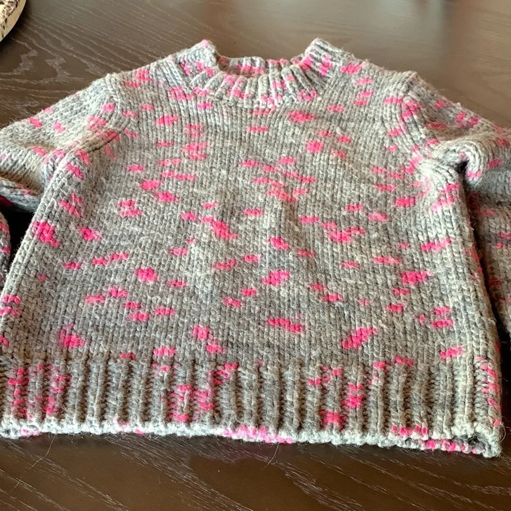 Kate Spade women’s sweater wool blend pink gray size medium runs small boxy cozy